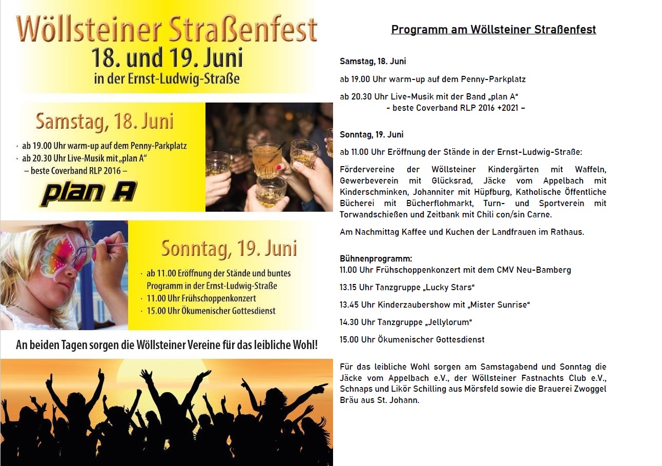 Wöllsteiner Straßenfest am 18. und 19. Juni
